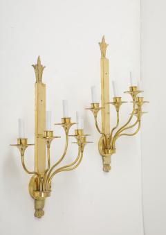 1950s Solid Brass Large French Sconces - 4293357