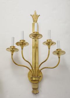 1950s Solid Brass Large French Sconces - 4293359