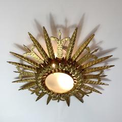 1950s Spanish Sunburst Ceiling Light - 3032282