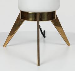 1950s Stilux Milano Glass and Brass Tripod Table Lamp - 597386