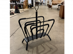 1950s Stitched Leather Magazine Rack by Jacques Adnet - 4320742