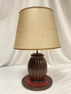 1950s Stitched leather table lamp By Jacques Adnet - 3881524