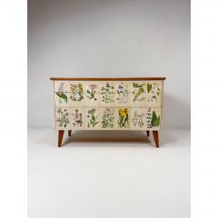 1950s Swedish Dresser With Nordens Flora Illustrations - 4599584