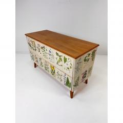 1950s Swedish Dresser With Nordens Flora Illustrations - 4599585
