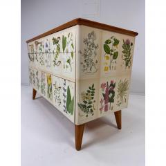 1950s Swedish Dresser With Nordens Flora Illustrations - 4599589