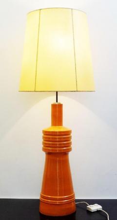 1950s Vintage Orange Ceramic Lamp - 1724415