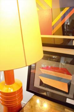 1950s Vintage Orange Ceramic Lamp - 1724425