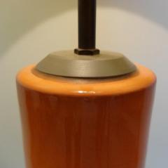 1950s Vintage Orange Ceramic Lamp - 1724428