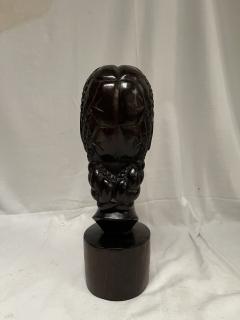1950s carved pear wood sculpture showing an African woman head - 4121508