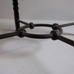 1950s oak topped wrought iron occasional table Belgium - 4113319
