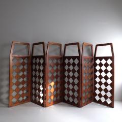 1950s perforated room divider in plywood France - 4054686