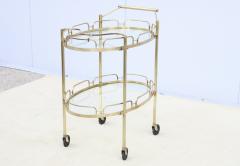1950s solid brass Oval Bar Cart By Maxwell Phillips - 4305316
