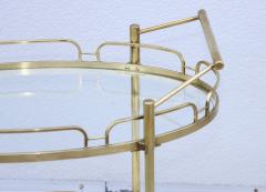 1950s solid brass Oval Bar Cart By Maxwell Phillips - 4305326