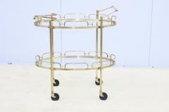 1950s solid brass Oval Bar Cart By Maxwell Phillips - 4305328