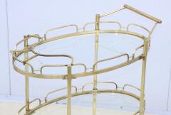 1950s solid brass Oval Bar Cart By Maxwell Phillips - 4305333