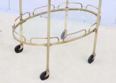 1950s solid brass Oval Bar Cart By Maxwell Phillips - 4305335