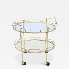 1950s solid brass Oval Bar Cart By Maxwell Phillips - 4305922