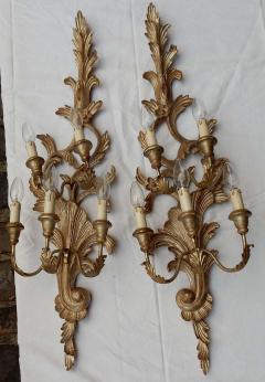 1950s to 1970s Era Pair of Sconces Silvered Wood in the Style of Louis XV - 2446477