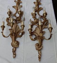 1950s to 1970s Era Pair of Sconces Silvered Wood in the Style of Louis XV - 2446478