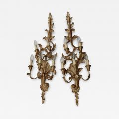 1950s to 1970s Era Pair of Sconces Silvered Wood in the Style of Louis XV - 2450821