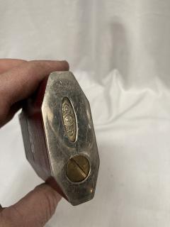 1950s vintage table lighter in leather with a crown emblem - 3648035