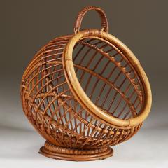 1950s wicker basket with handle - 2014061