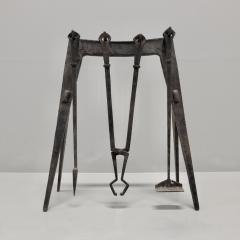 1950s wrought iron set of fire tools France - 4113298