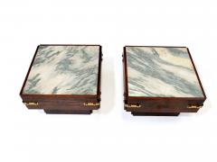 1958 Brazilian Rosewood Side Tables with Marble and Brass - 2653410