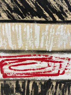 1959 MId Century Modern Abstract Mixed Media Painting Signed - 3707294