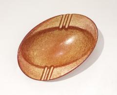 1960 Bertoncello Italian Vintage Brown Red Beige Ceramic Ashtray Bowl Catch All - 2512497