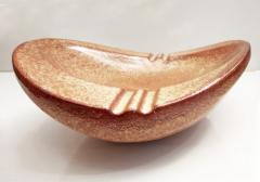 1960 Bertoncello Italian Vintage Brown Red Beige Ceramic Ashtray Bowl Catch All - 2512505