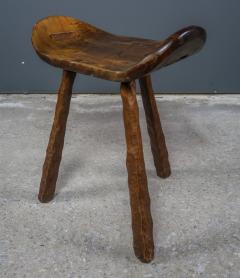 1960 French Brutalist Carved Wood Pub Saddle Stool - 2240856