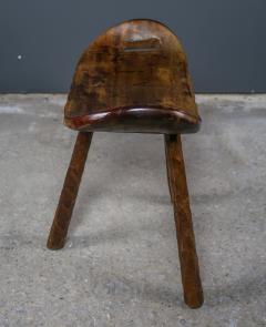 1960 French Brutalist Carved Wood Pub Saddle Stool - 2240858