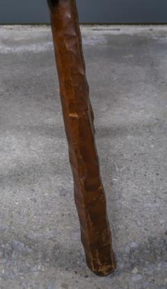 1960 French Brutalist Carved Wood Pub Saddle Stool - 2240860