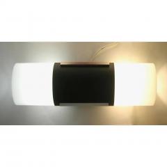 1960 Italian Pair of Black White Tall Ceiling Wall Lights - 4288683