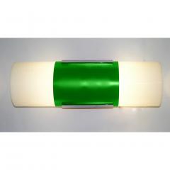 1960 Italian Pair of Forest Green White Tall Ceiling Wall Lights - 4288648