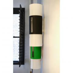 1960 Italian Pair of Forest Green White Tall Ceiling Wall Lights - 4288651