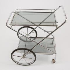 1960 s French chrome and glass drinks trolley - 1768410