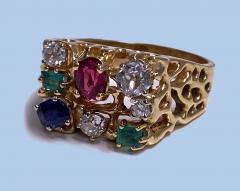 1960 s Gentlemans Gold and Gemstone Ring - 2062760