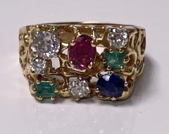 1960 s Gentlemans Gold and Gemstone Ring - 2062761