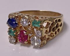 1960 s Gentlemans Gold and Gemstone Ring - 2062762