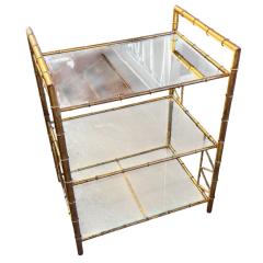 1960 s Hollywood Regency Faux Bamboo Cocktail Bar Cart - 4433036