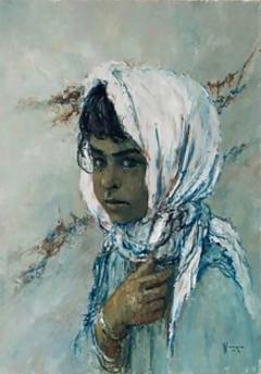 1960 s William Weintraub Portrait Oil Painting of Painting - 4553591