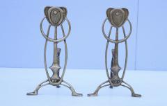 1960s Abstract Brass Andirons - 2780064