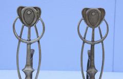 1960s Abstract Brass Andirons - 2780065