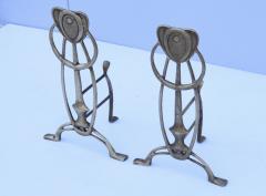 1960s Abstract Brass Andirons - 2780066