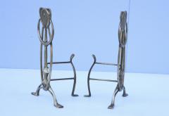 1960s Abstract Brass Andirons - 2780068