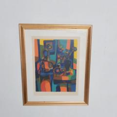 1960s Abstract French Art Still Life Color Lithograph Marcel Mouly - 3582093