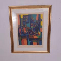 1960s Abstract French Art Still Life Color Lithograph Marcel Mouly - 3582097