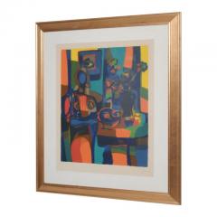 1960s Abstract French Art Still Life Color Lithograph Marcel Mouly - 3582098